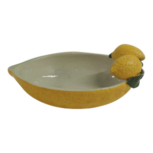 Vintage Bright Yellow Majolica Pottery "Lemons" Soap Dish