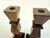 Wood 1960s Mid-Century Faceted Wood & Inlaid Metal Candlesticks, Geometric Modernist Form, a Pair For Sale - Image 7 of 9