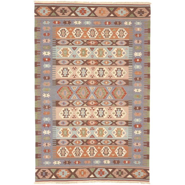 Vintage Persian Shiraz Kilim Rug - 05'07 X 08'07 For Sale - Image 9 of 9