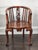 Wood Hand Carved Wood Horseshoe Armchair For Sale - Image 7 of 8
