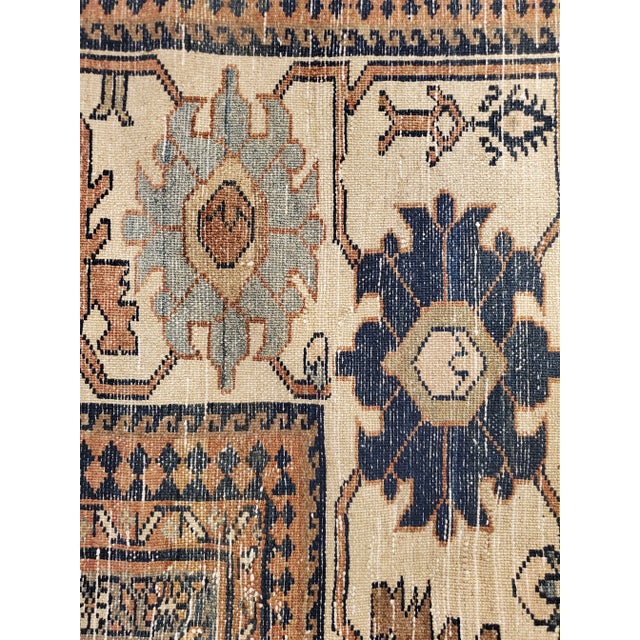 Textile Early 20th Century Antique Persian Malayer Carpet, Handmade Oriental Rugs, Navy, Orange, Cream For Sale - Image 7 of 11