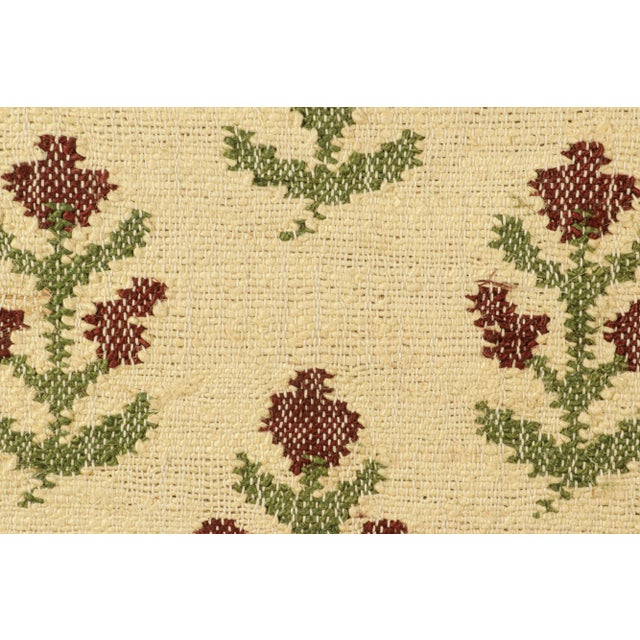 Contemporary Rug & Kilim's Block Print Flatweave Rug in Cream White with Floral Patterns - 7x9 For Sale - Image 3 of 5