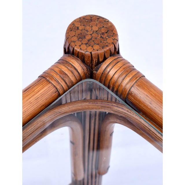 Mid-Century Modern Bamboo Rattan Reed Side Tables, Pair For Sale - Image 3 of 10