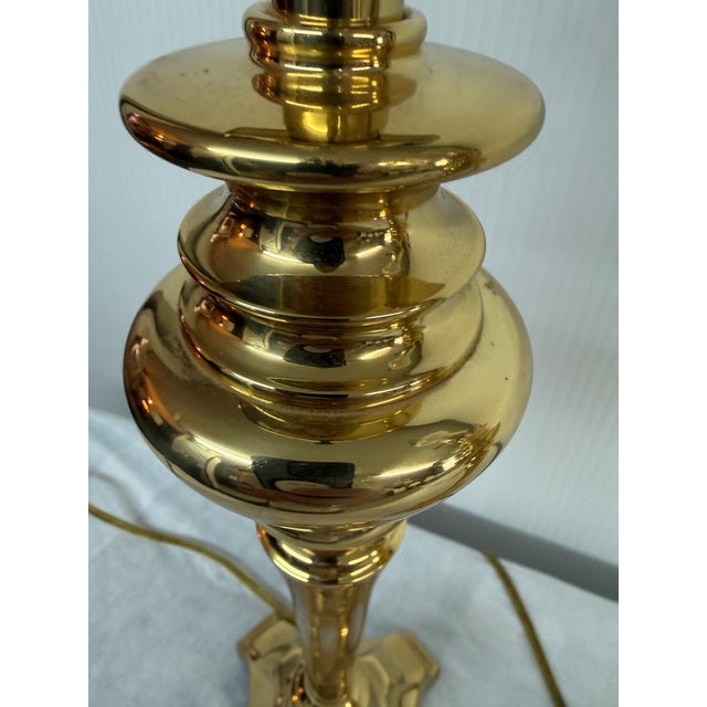 Brass Candlestick Table Lamps, Pair For Sale - Image 10 of 12