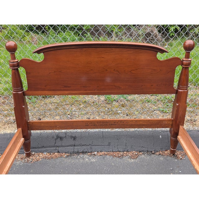Brown 1960s Vintage John Vogler Cannonball Cherrywood Full Bed Frame For Sale - Image 8 of 11