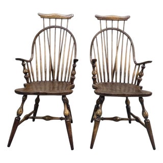 Antique Windsor Bow Back Spindle Armchair For Sale