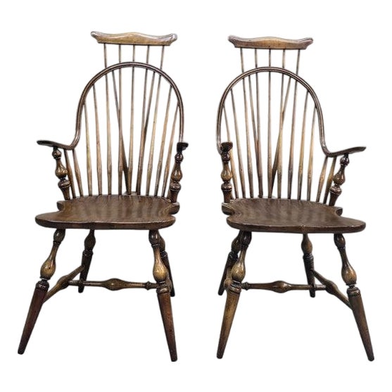 Antique Windsor Bow Back Spindle Armchair For Sale