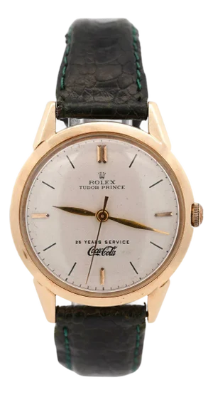 Rolex Tudor Prince 35mm Coca Cola 25 Years Service 14k Gold Watch