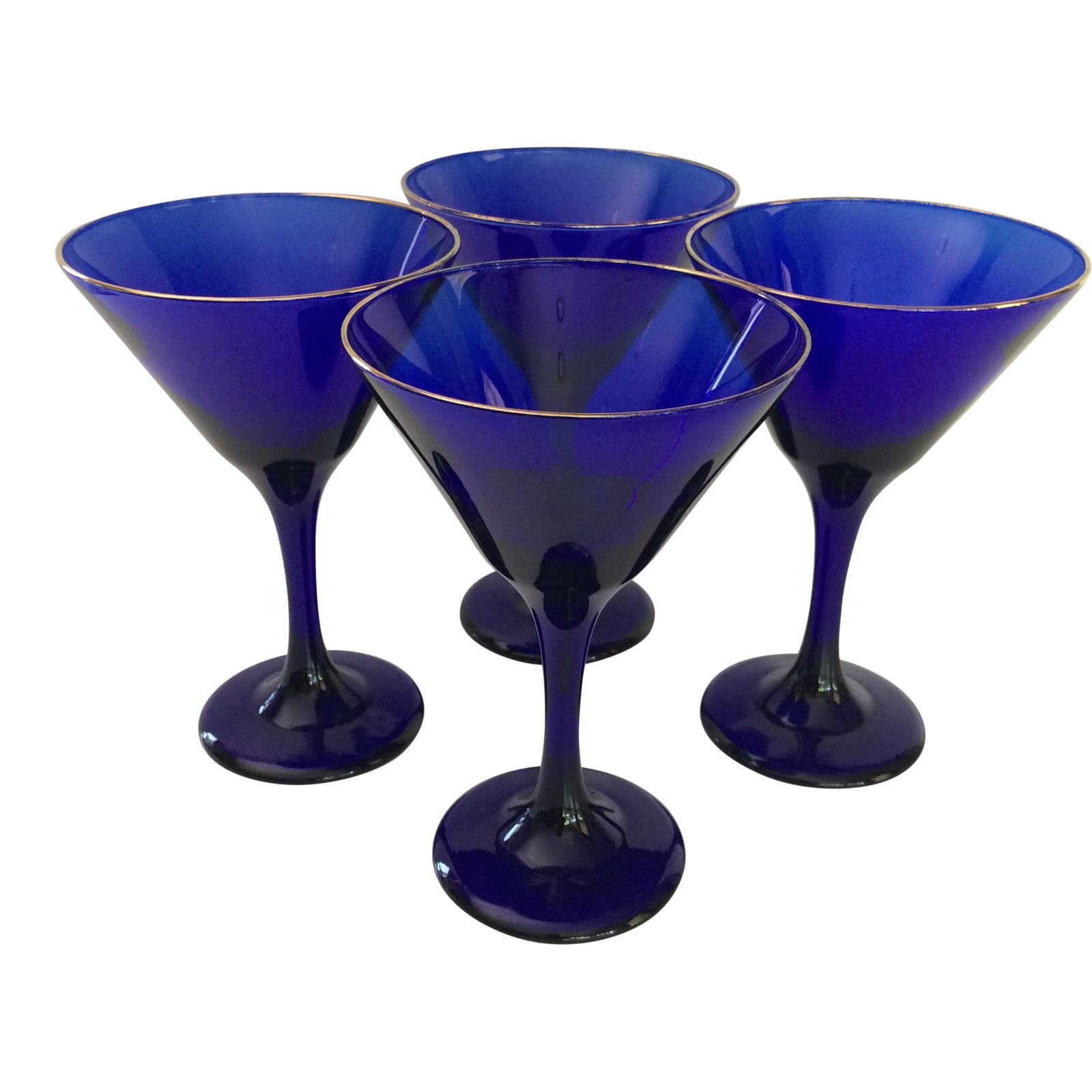 Vintage Cobalt Blue Martini Glasses Set of 4 Chairish