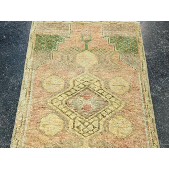 Textile Turkish Mini Rug Oriental Hand Knotted Vintage Rug 1'6" x 2'11" #20763 For Sale - Image 7 of 8