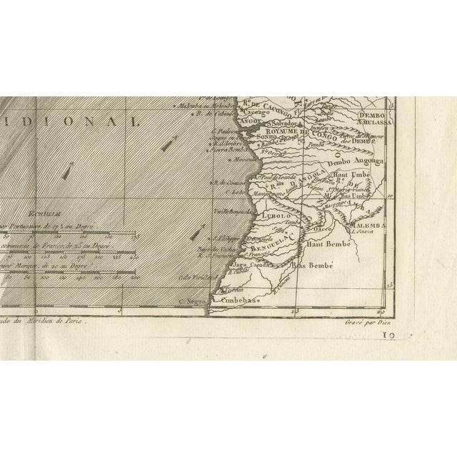 Upper and Lower Guinea Coast Map by Bonne, 1780 For Sale - Image 5 of 9