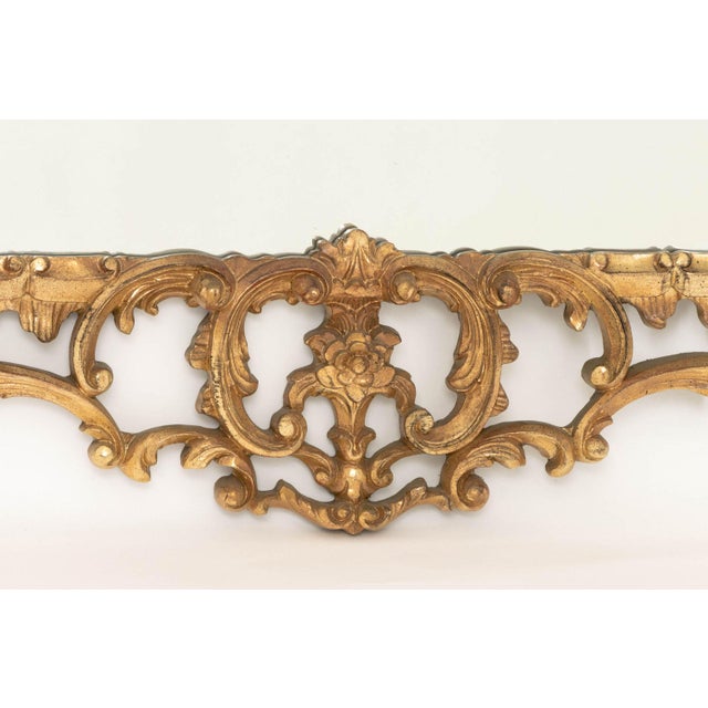 Wood Rococo Style Silvered and Gilt Composition Framed Mirror For Sale - Image 7 of 8