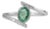 Certified Solitaire Zambian Emerald & Diamond Ring in 925 Sterling, Size 6.5 For Sale