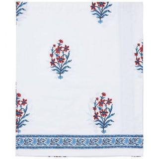 Nargis Twin Bed Orange & Blue Flat Sheet For Sale