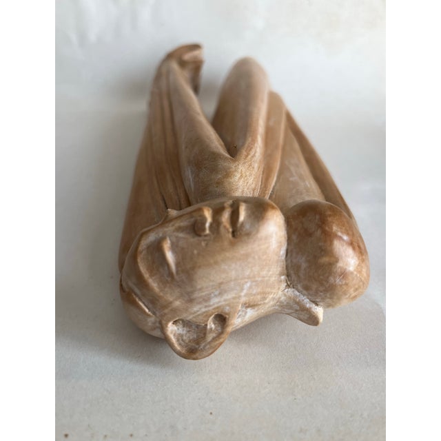 Vintage Modernist Statue Carved Wood All Natural For Sale - Image 9 of 9