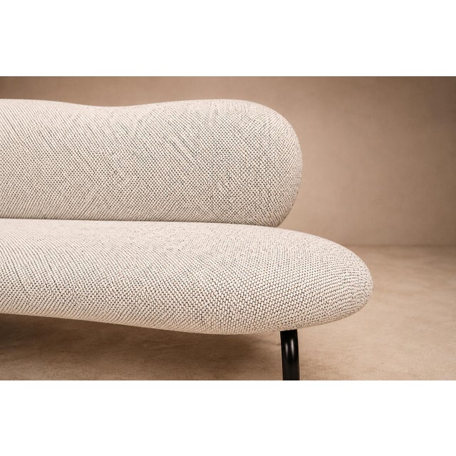 Brazilian Modern Organic Form Loveseat in Iron & Bouclé by Freijó Móveis, Brazil, 1950s For Sale In New York - Image 6 of 18