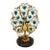 VIntage Art Deco Crystal and Brass Czechoslovakian Beaded Peacock Lamp For Sale