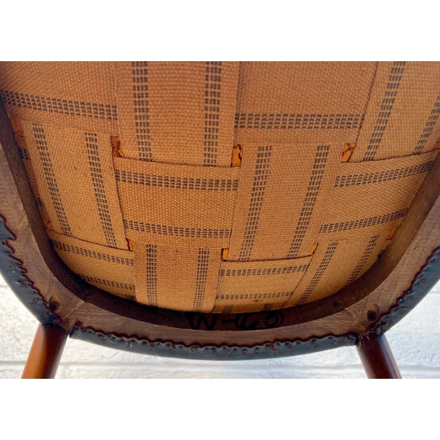 Mid-Century Modern Teak and Black Leather Chair For Sale - Image 9 of 9