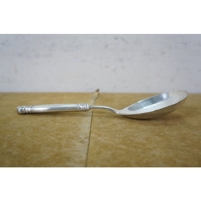 Late 20th Century Manchester Copenhagen Sterling Silver 925 Grooved Serving Spoon 9" For Sale - Image 11 of 12