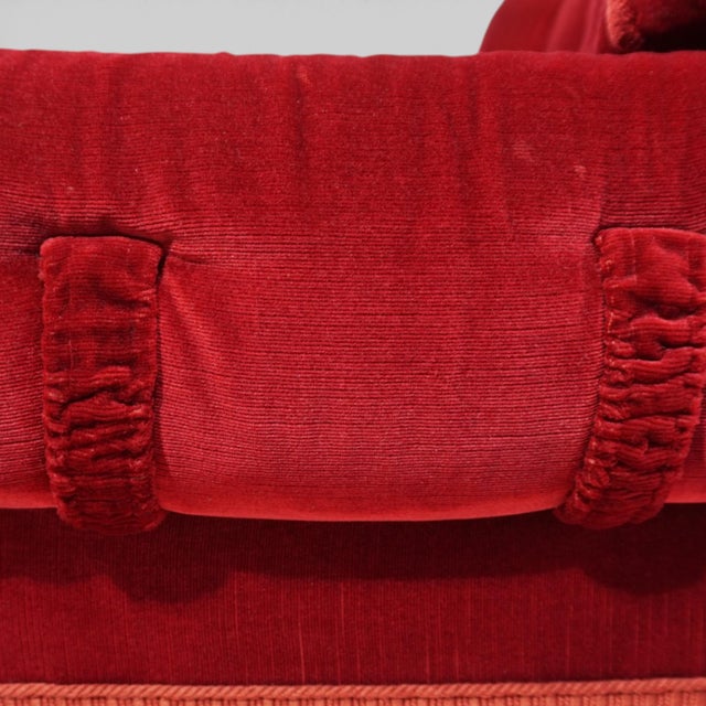 Red Art Deco Hollywood Regency Red Lounge Chair, 1940s For Sale - Image 8 of 18