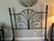 Very heavy, high quality wrought iron bed with head board, foot board, and frame. Like new. Check listing for matching...