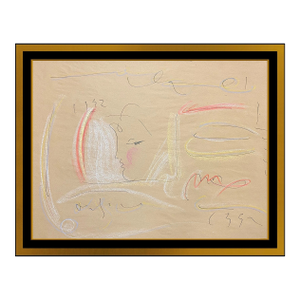 1992 Pop Art Profile Modern Ink and Color Pencil Peter Max