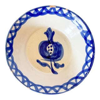 Vintage Granada Spanish Fajalauza Blue/White Pomegranate Bowl For Sale