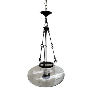 1970s Vintage Mid-Century Modern Hanging Bowl Fixture For Sale