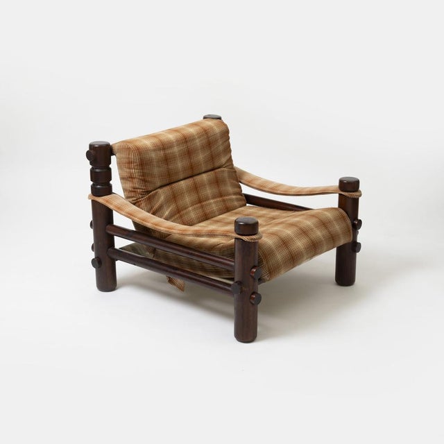 Brown Lounge Chairs and Coffee Table Model Bjorn by Aleksander Kuczma, Poland, 1970s, Set of 3 For Sale - Image 8 of 14