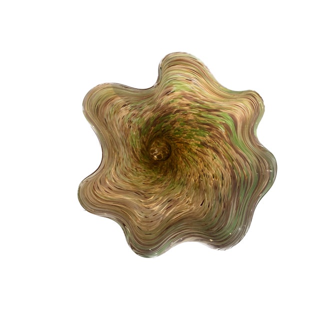 Mid-Century Modern Vintage Mid-Century Swedish Confetti Frit Glass Handkerchief Vase - Mantorp Era For Sale - Image 3 of 8