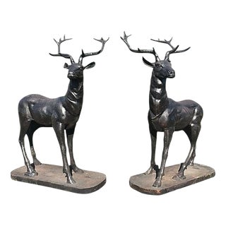 Skyfall Cast Iron Stag Gate Sculptures, Set of 2 For Sale