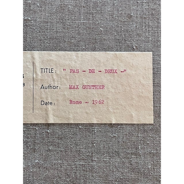 Original 1962 Max Gunther “Pas-De-Deux” Oil Painting – Rome, Italy For Sale - Image 11 of 12