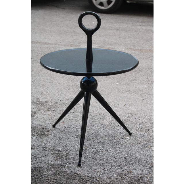 Cesare Lacca Round Coffee Tables with Handles from Cesare Lacca, Italy, 1950s, Set of 2 For Sale - Image 4 of 13