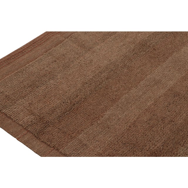 Rug & Kilim’s Modern Rug in Terracotta Tones and Striae With Brown Accents For Sale In New York - Image 6 of 8