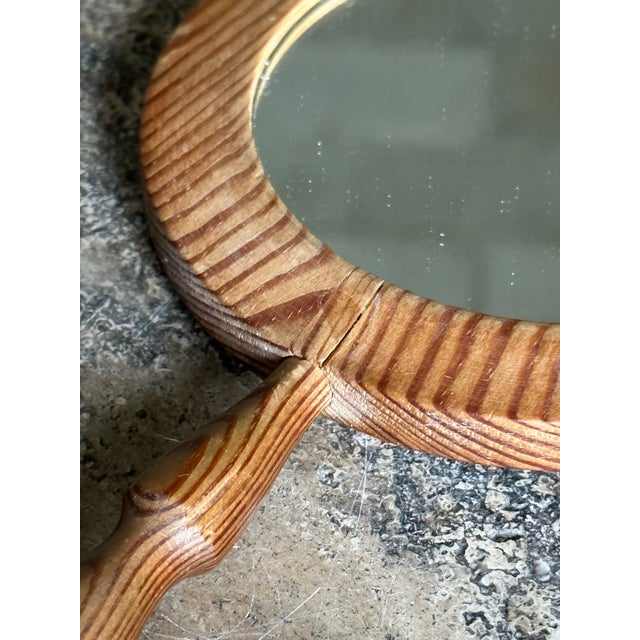 1970s 1970s Swedish Designer Hand Mirror For Sale - Image 5 of 7