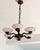 Metal Art Deco Bronze Chandelier with Six Alabaster Lampshades, Made in Italy in the 1950s/1960s. For Sale - Image 7 of 18
