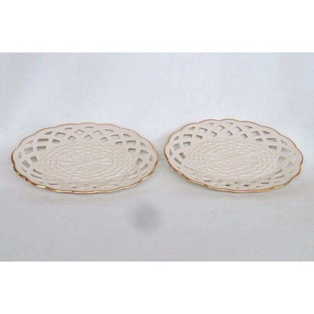 Lenox China Wicker Candy Servers Pair of 2 Porcelain Dishes 24k Gold Trim 4933b For Sale - Image 12 of 15