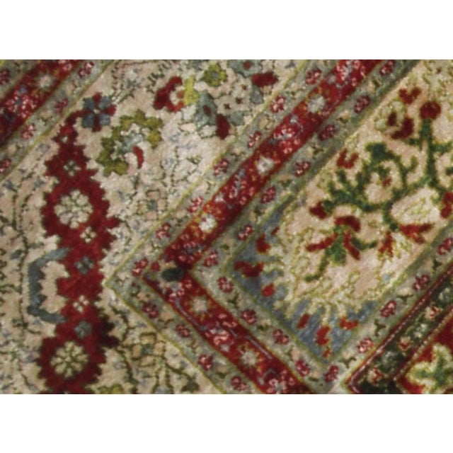 Hand Knotted Antique Turkish Bursa Silk Rug - 5'10" X4'6" For Sale - Image 4 of 5