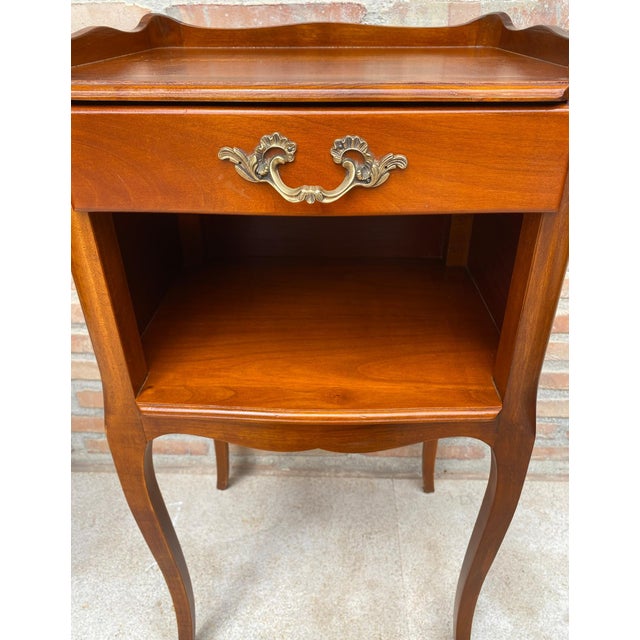 French Cherry You and Me Nightstands with Drawers and Open Shelf, 1960s, Set of 2 For Sale - Image 14 of 18