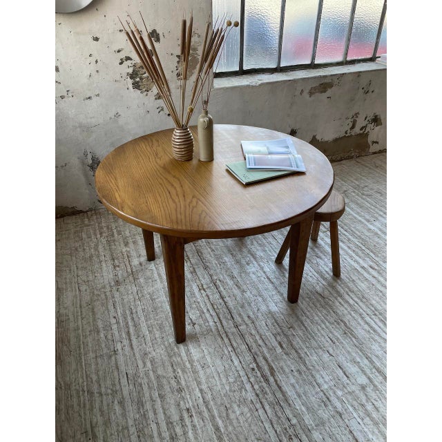 Round Oak Table, 1950s For Sale - Image 8 of 18