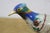 Vintage Chinese Brass Cloisonne Enamel Bird Figurine on Wood Stand 5" For Sale - Image 6 of 13