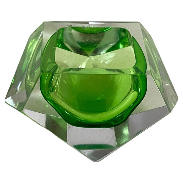 Large Italian Green Glass Ashtray, 1960s For Sale - Image 12 of 12