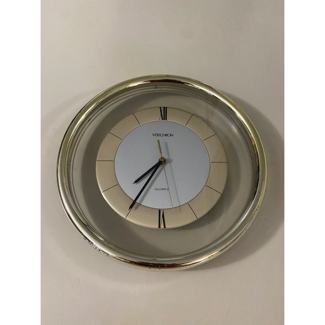 1980's Hollywood Regency Brass Clock For Sale In Los Angeles - Image 6 of 9