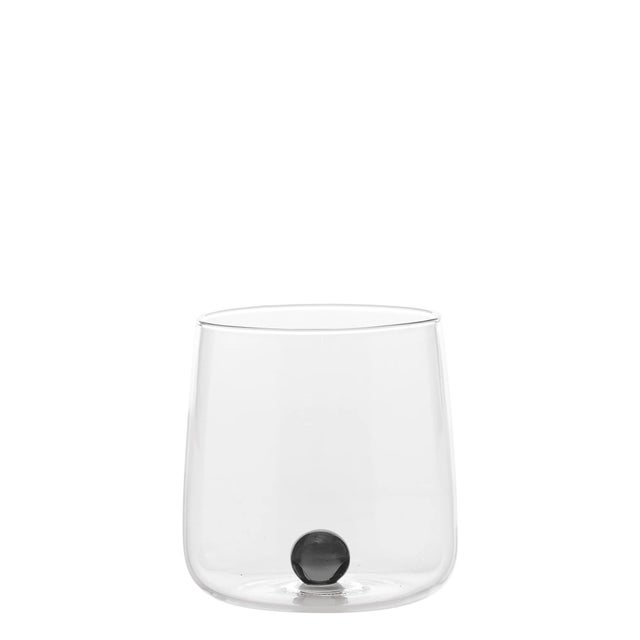 Handmade tumblers and bottles in colored borosilicate glass that is thermal shock safe. The small marbles inside are...