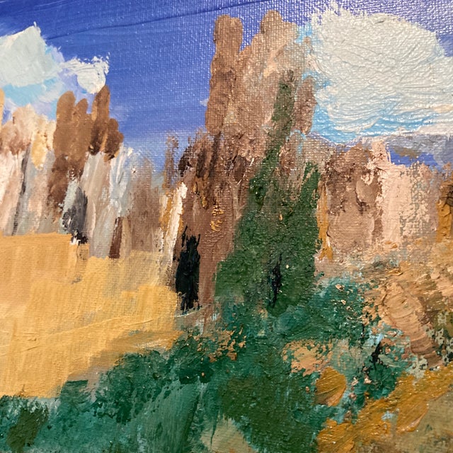 Mid 20th Century Mid-Century Modern Figural Expressionist Desert Trail Landscape Painting - Framed For Sale - Image 5 of 12