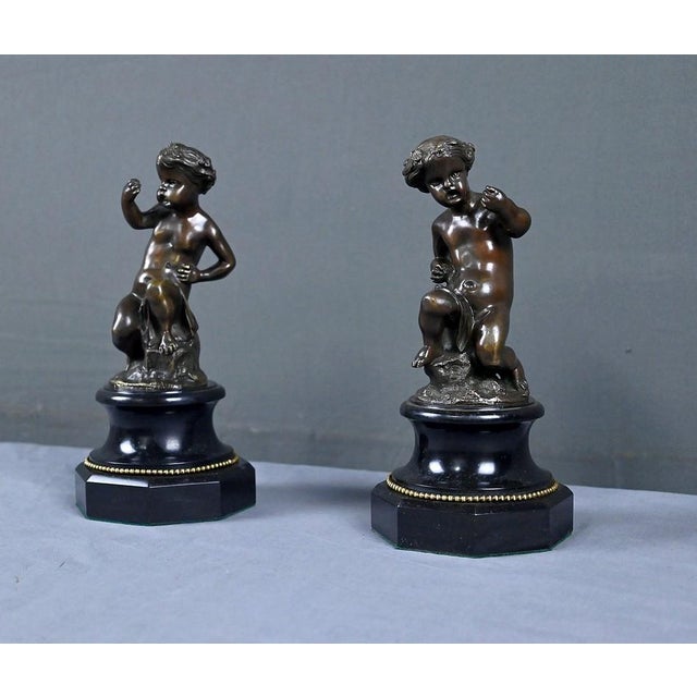 19th Century Bronze Nude Putti, Set of 2 For Sale - Image 4 of 16
