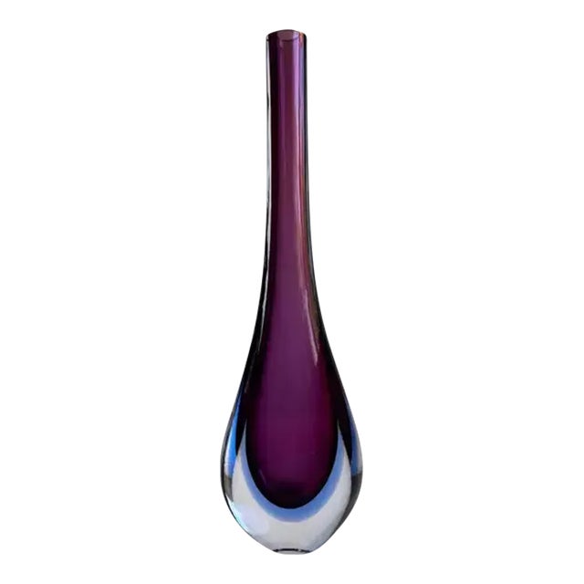 工芸品 Murano Glass Vase (Purple) mid-century-twisted-murano-