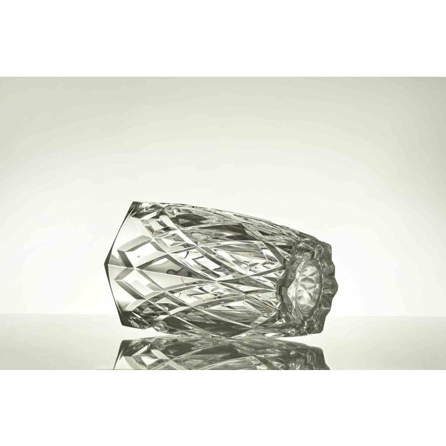 Vintage Italian Crystal Glass Vase, 1970s For Sale - Image 3 of 6