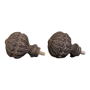 Antique Urn Cast Bronze Architectural Garden Finials, A Pair