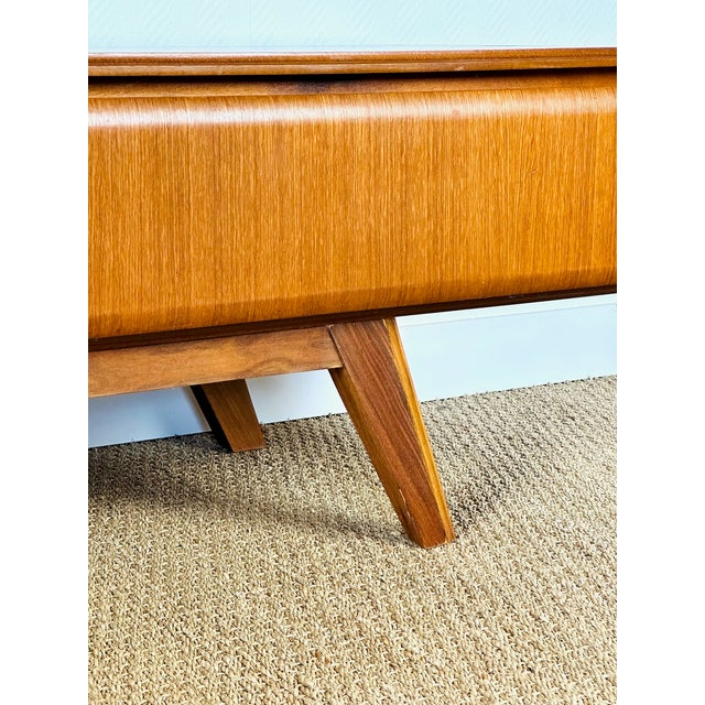 Low Scandinavian Teak Sideboard with 3 Drawers and Splayed Legs, 1960 For Sale - Image 18 of 18